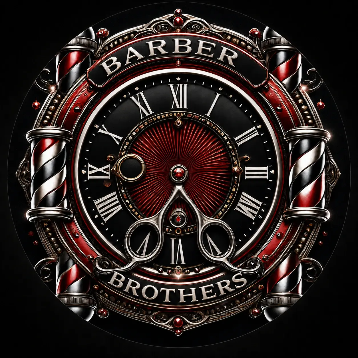 Barber Brothers Legacy clock emblem